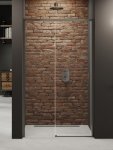 NEW TRENDY Drzwi wnękowe PRIME GUNMETAL BRUSHED 1D L 120x200 szkło czyste 6mm Active Shield 2.0 D-0889A
