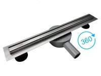 AQUALine - Odpływ liniowy podłogowy SLIM kwadrat chrom Obrotowy syfon ROZMIAR 100cm RSK01100