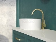 BESCO Umywalka Uniqa Matt Biała nablatowa + klik-klak biały  32 x 46 x 17 #UMMB-U-NBB