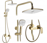 REA - Zestaw Prysznicowo-wannowy z wylewką STORM Złoty