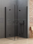 NEW TRENDY Kabina prysznicowa podwójne drzwi składane NEW SOLEO BLACK 100x100x195 D-0236A/D-0240A