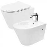 REA - Zestaw: Misa WC TOMAS Rimless + Bidet ALAN Podwieszany