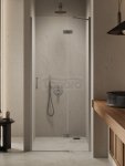 NEW TRENDY Drzwi wnękowe NESTA GUNMETAL BRUSHED 1D L 120x200 czyste 6mm Active Shield 2.0 D-0935A