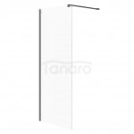 CERSANIT - Kabina prysznicowa Walk-In MILLE czarna - (80x200) szkło transparentne   S161-007