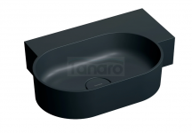 OMNIRES umywalka nablatowa/wisząca OVO M+ prawa, 55 x 38 cm black lava mat OVO555UWPBLV