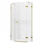 NEW TRENDY Kabina prysznicowa pięciokątna 100x80 Avexa Gold Brushed EXK-3858