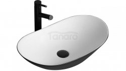 REA Umywalka nablatowa ROYAL BLACK/WHITE