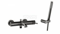 ARMATURA KRAKÓW KFA bateria wannowa pozioma z natryskiem punktowym PREMIUM MOZA GUN METAL 5034-520-61