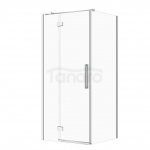 CERSANIT - Set C89 - Kabina Prostokątna CREA na zawiasach 90x80X200  LEWA  Chrom szkło transparentne  S601-293