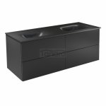 BESCO Szafka Akya Classic Gun Metal Połysk 131 z umywalką gun metal + klik-klak biały #KAC-131 -GGW