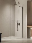 NEW TRENDY Kabina prysznicowa NESTA GUNMETAL BRUSHED WALK-IN U 80x200 szkło czyste 8mm Active Shield 2.0 - WSPORNIK KĄTOWY K-1755-WL