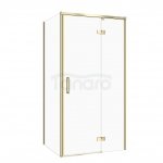 CERSANIT SET C276: KABINA PROSTOKĄTNA LARGA 100x80X195 PRAWA ZŁOTY MAT SZKŁO TRANSPARENTNE S601-468