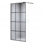 HYDROSAN - Ścianka prysznicowa Walk-In SH04C 90 BLACK / CZARNA