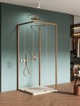 NEW TRENDY Kabina prysznicowa PRIME COPPER BRUSHED 2D kwadratowa przyścienna U 80x80x200 szkło czyste 6mm Active Shield 2.0 K-4147