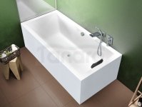 RIHO - Wanna akrylowa wolnostojąca prostokątna narożna LUGO 180x80x62 Plug & Play PRAWA  B133015005