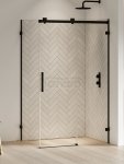 NEW TRENDY Kabina prysznicowa SOFTI BLACK X 1D prostokątna L 100x90x200 szkło czyste 8mm Active Shield 2.0 EXK-5377