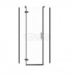 CERSANIT - Kabina prysznicowa pięciokątna JOTA (80x80x195) szkło transparentne - czarna LEWA  S160-012