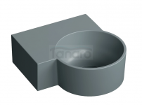 OMNIRES umywalka nablatowa/wisząca - lewa, 33 x 34 cm OVO M+ ash grey mat OVO335UWLAG