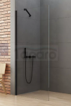 NEW TRENDY Kabina ścianka prysznicowa walk-in 80x195 wspornik skośny profil czarny K-0768
