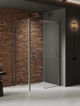 NEW TRENDY Kabina prysznicowa PRIME GUNMETAL BRUSHED 1D prostokątna L 100x90x200 szkło czyste 6mm Active Shield 2.0 K-4798