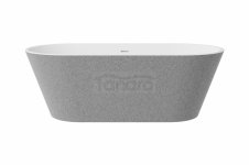 BESCO Wanna wolnostojąca Deeva Glam Srebrna 150x75 + maskownica odpływu złote #WWA-150DGSG
