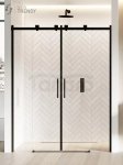 NEW TRENDY Drzwi prysznicowe przesuwne 2-skrzydłowe SOFTI BLACK 130x200 EXK-3959