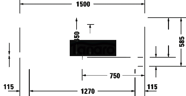 DURAVIT Wanna przyścienna DuraSenja 1500 750 x 470 mm biały | 700578000000000