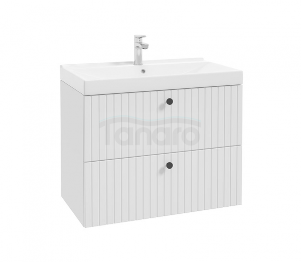 DEFTRANS szafka pod umywalkę z dwiema szufladami 80x60 Fuego D80 biały mat 001-D-08007