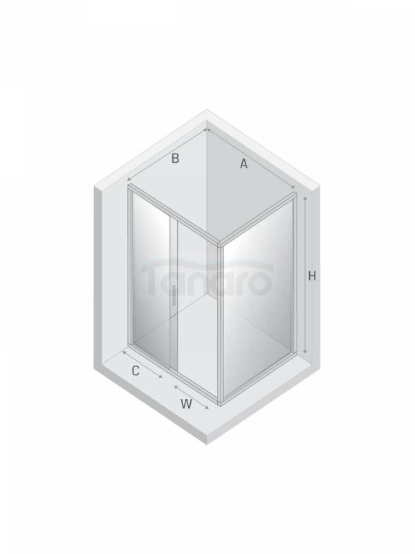 NEW TRENDY Kabina prysznicowa NEW VARIA 1D prostokątna U 110x80x200 szkło czyste 6mm Active Shield K-5133