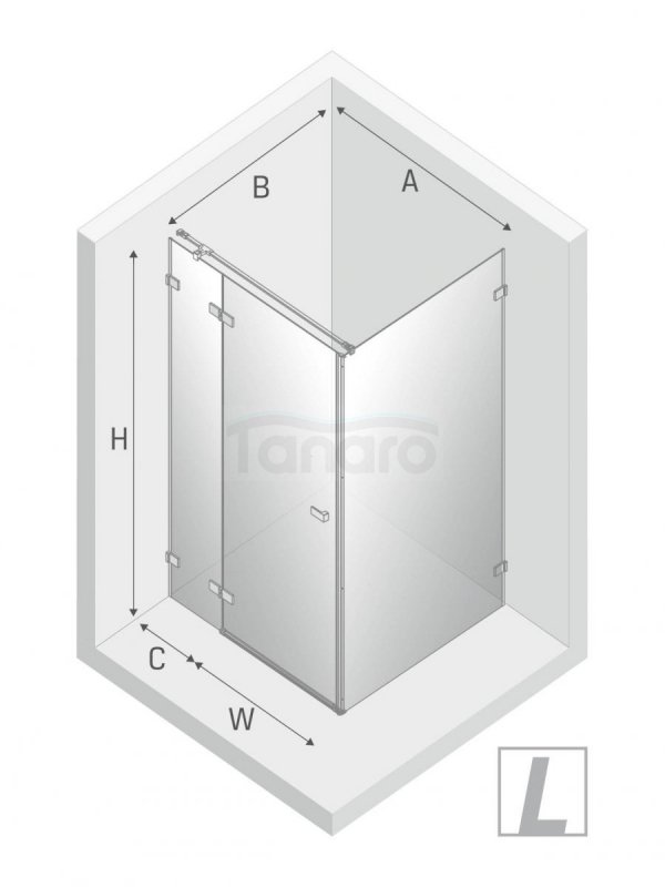 NEW TRENDY Kabina prysznicowa drzwi uchylne AVEXA GOLD SHINE Linia Platinium 100x90x200 EXK-1672/EXK-1673