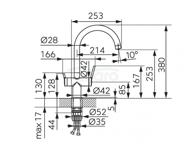 FERRO Bateria zlewozmywakowa do wody filtrowanej FILTRATA BFT41