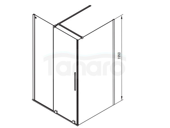 DEANTE - Ścianka prysznicowa PRIZMA walk-in 80 cm chrom KTJ_038P