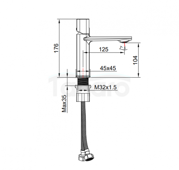 LAVEO Bateria umywalkowa z korkiem TORES czarna BVT_722D