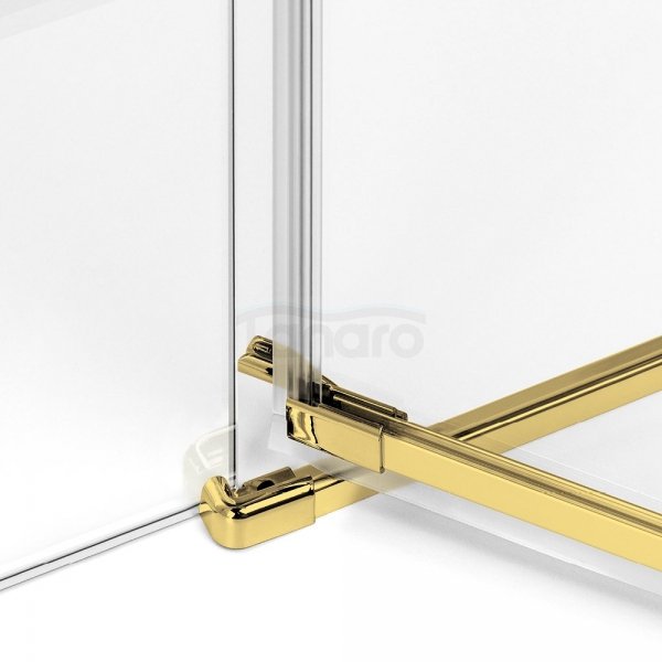 NEW TRENDY Kabina prysznicowa podwójne drzwi uchylne AVEXA GOLD SHINE Linia Platinium 90x90x200 EXK-1697