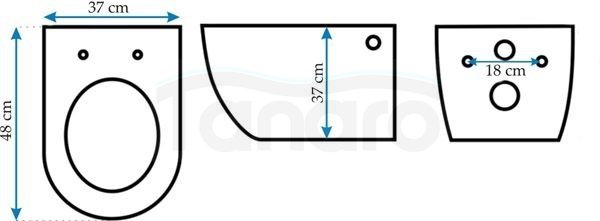 REA - Zestaw: Misa WC Carlo Mini Basic Rimless + Bidet Carlo Mini