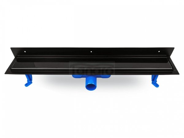 OKEDA Czarny przyścienny odpływ liniowy OKEDA® PRIME LINE™ - BLACK GLASS - RUSZT CZARNE SZKŁO 50cm 21500.06.BLACK