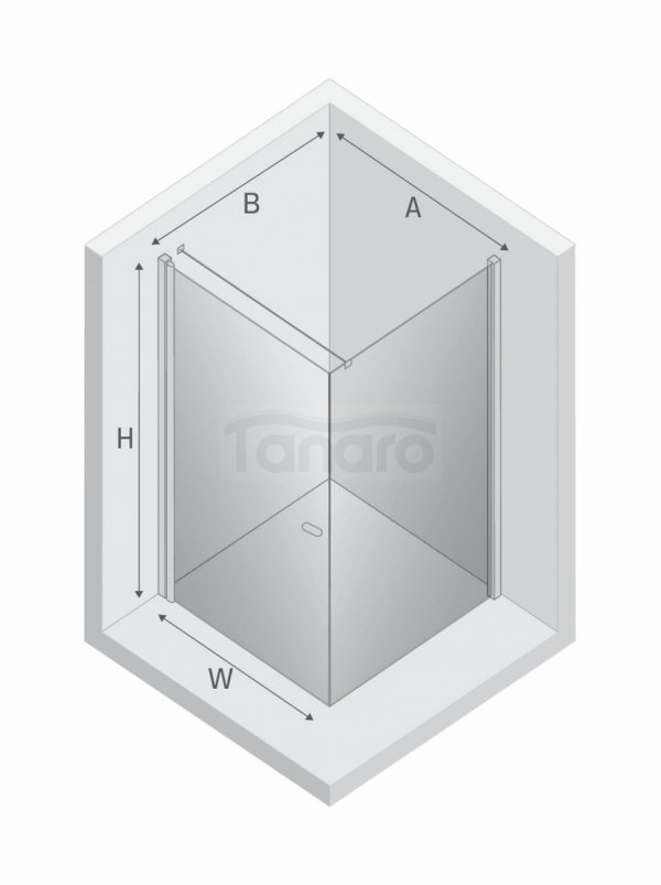 NEW TRENDY Kabina prysznicowa NEW SOLEO GOLD BRUSHED 1D kwadratowa U 70x70x195 szkło czyste 6mm Active Shield 2.0 - wsp. równoległy K-4170-WP