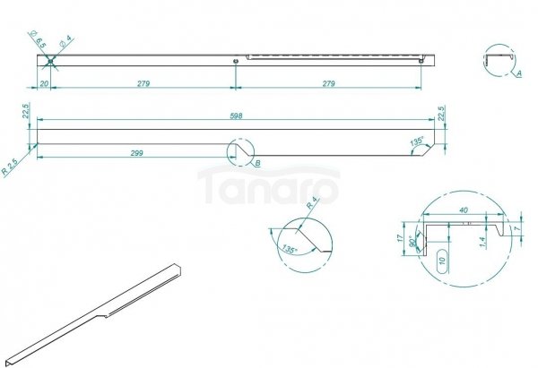 ELITA UCHWYT SOHO GOLD 60 1 SZT. (L-598/R-558) 168652