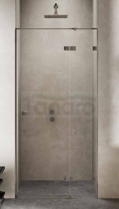 NEW TRENDY Drzwi prysznicowe AVEXA GUNMETAL BRUSHED 140x200 EXK-3257