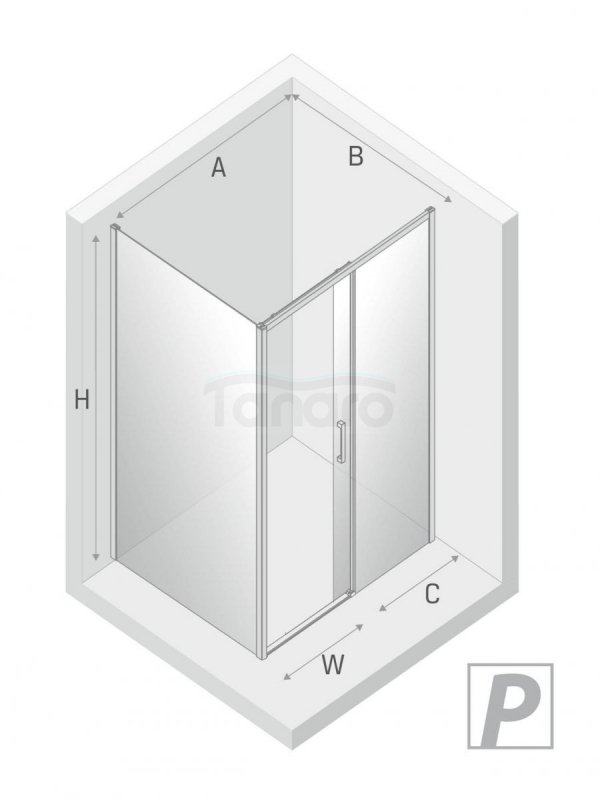 NEW TRENDY Kabina prysznicowa prostokątna drzwi przesuwne PRIME 110x100x200 