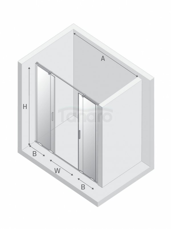 NEW TRENDY Drzwi wnękowe SMART GUNMETAL BRUSHED 2D U 140x200 szkło czyste 8mm Active Shield 2.0 EXK-7834