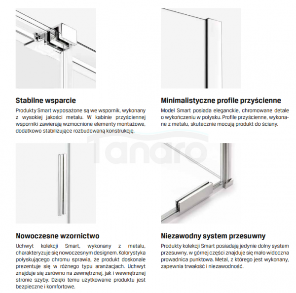 NEW TRENDY Kabina prysznicowa prostokątna SMART 110x90x200 EXK-4026