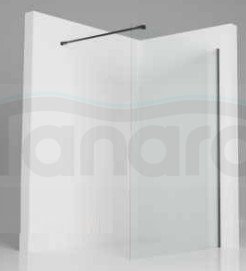 JELLOW  - ścianka prysznicowa FUJI 80 typu Walk-In szkło transparentne 8mm profil CZARNY  KN-01-W-33-80