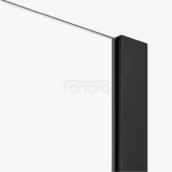 NEW TRENDY Kabina prysznicowa SMART BLACK 1D prostokątna U 100x80x200 szkło czyste 8mm Active Shield 2.0 - UCHWYT RELING EXK-6639