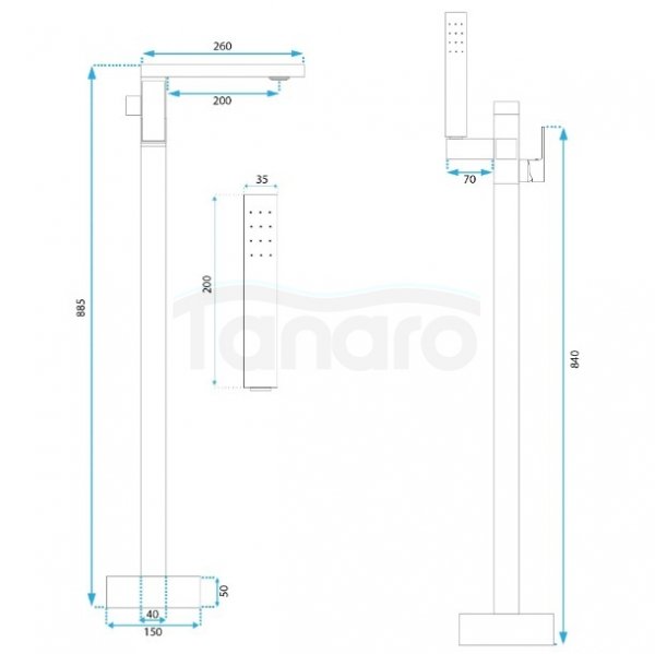 REA - Bateria wannowa TERY Chrome