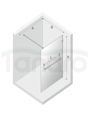 NEW TRENDY Kabina prysznicowa ścianka WALK-IN z uchwytem relingowym AVEXA 80x200 szkło 6mm EXK-2516