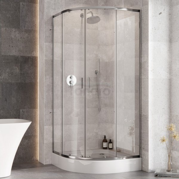 BESCO Kabina prysznicowa 90x90x190 ZARAYA Chrom ZP-90-190-C