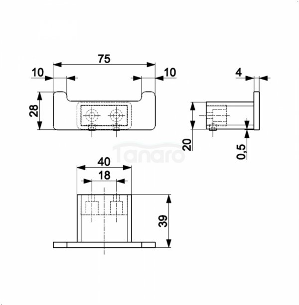 ARMATURA KRAKÓW KFA wieszak punktowy podwójny CHROM 864-032-00