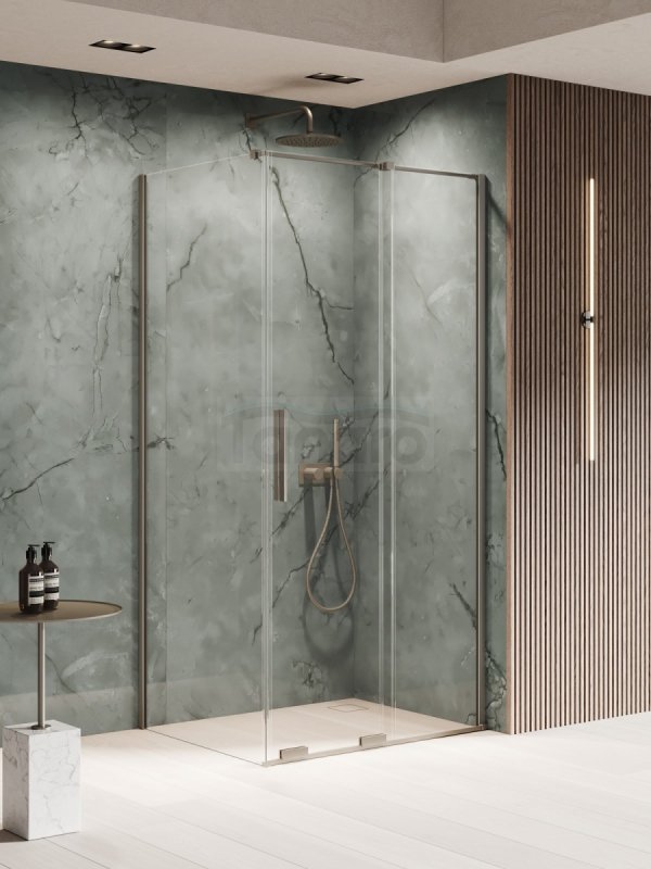 NEW TRENDY Kabina prysznicowa SMART GUNMETAL BRUSHED 1D prostokątna U 120x110x200 szkło czyste 8mm Active Shield 2.0 EXK-7852