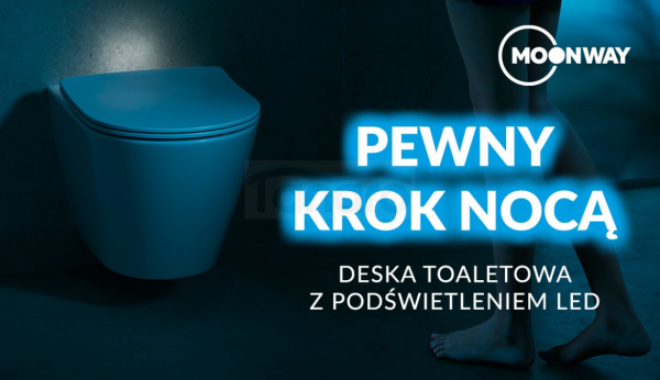 CERSANIT SET C822: MISKA ZAWIESZANA ZEN PRO OVAL CERSANIT VORTEX Z DESKĄ DUROPLASTOWĄ MOONWAY SPOT SLIM Z PODŚWIETLENIEM LED S4006-005